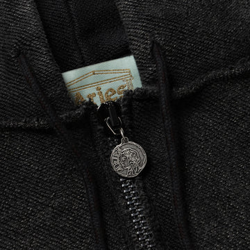 Aries Womens Aged Reverso Temple Zip Through Hoodie Black - Parasol Store