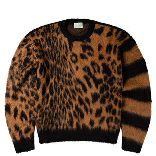 Aries Womens Brushed Leopard Sweater Brown - Parasol Store