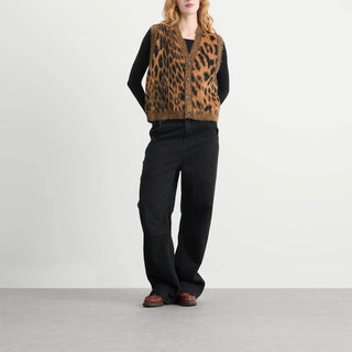 Aries Womens Brushed Leopard Vest Brown - Parasol Store