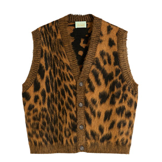 Aries Womens Brushed Leopard Vest Brown - Parasol Store