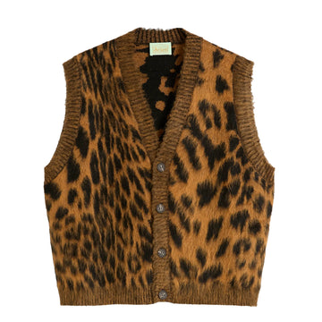 Aries Womens Brushed Leopard Vest Brown - Parasol Store