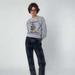 Aries Womens Destroyed Weedie Pie Raglan Sweat Light Grey Marl - Parasol Store