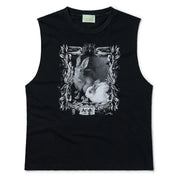 Aries Womens Faded Bunny Muscle Vest Black - Parasol Store