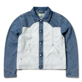 Aries Womens Patchwork Western Carpenter Jacket Blue / White - Parasol Store