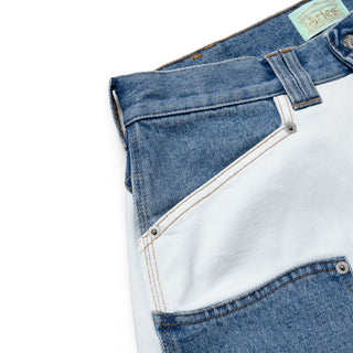 Aries Womens Patchwork Western Carpenter Jeans Blue / White - Parasol Store