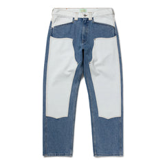Aries Womens Patchwork Western Carpenter Jeans Blue / White - Parasol Store