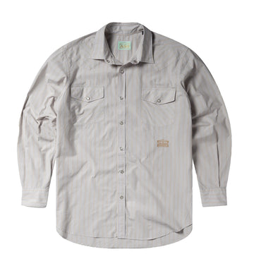 Aries Womens Poplin Stripe Western Shirt Beige