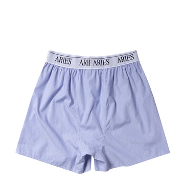 Aries Womens Stripe Poplin Classic Boxer Shorts Blue