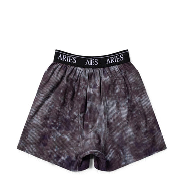 Aries Womens Tie Dye Stripe Poplin Boxer Shorts Black - Parasol Store