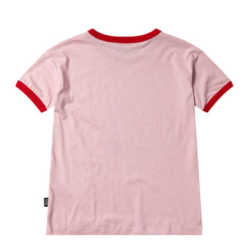 Aries Womens Who Knows S/S Ringer Tee Pink