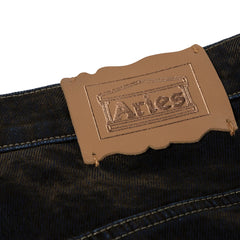Aries Worn Flock Batten Jean Green