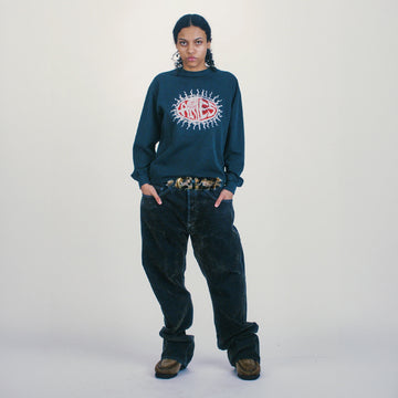 Aries Worn Flock Batten Jean Green