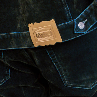 Aries Worn Flock Denim Car Coat Green - Parasol Store