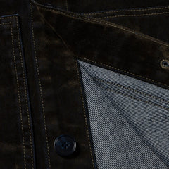 Aries Worn Flock Denim Car Coat Green - Parasol Store
