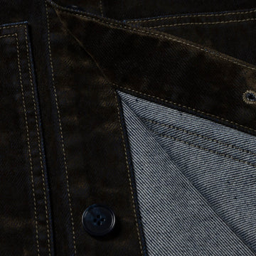 Aries Worn Flock Denim Car Coat Green - Parasol Store