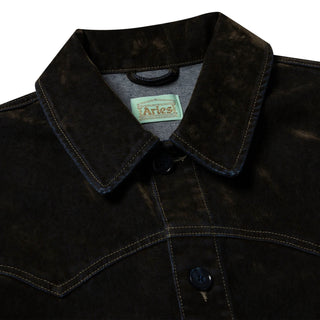 Aries Worn Flock Denim Car Coat Green - Parasol Store