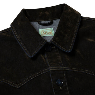 Aries Worn Flock Denim Car Coat Green - Parasol Store
