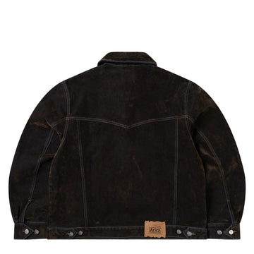 Aries Worn Flock Denim Car Coat Green - Parasol Store