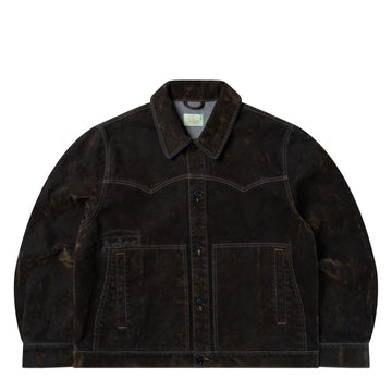 Aries Worn Flock Denim Car Coat Green - Parasol Store