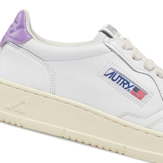 Autry Womens Medalist Low Trainer Leather / Leather - White / Lavender - Parasol Store