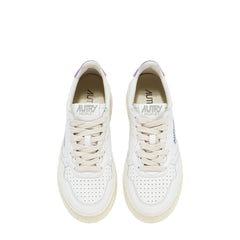 Autry Womens Medalist Low Trainer Leather / Leather - White / Lavender - Parasol Store