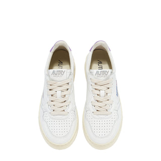 Autry Womens Medalist Low Trainer Leather / Leather - White / Lavender - Parasol Store