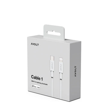 Avolt Cable 1 USB-C to Lightning 2m Gotland Grey