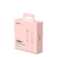 Avolt Cable 1 USB-C to Lightning 2m New Pink
