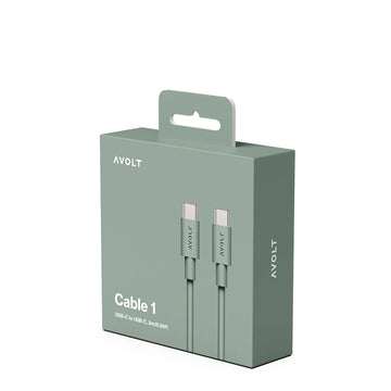 Avolt Cable 1 USB-C to USB-C 2m Oak Green
