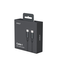 Avolt Cable 1 USB-C to USB-C 2m Stockholm Black