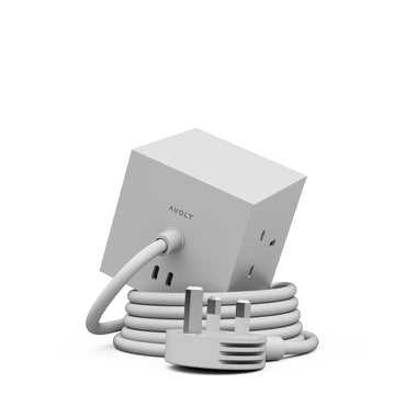 Avolt Square 1 USB-C 1.8m Extension Lead (30W) and Magnetic Base Gotland Grey