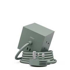 Avolt Square 1 USB-C 1.8m Extension Lead (30W) and Magnetic Base Oak Green