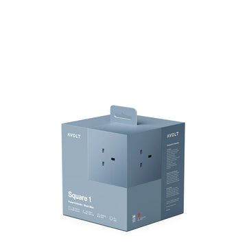 Avolt Square 1 USB-C 1.8m Extension Lead (30W) and Magnetic Base Shark Blue