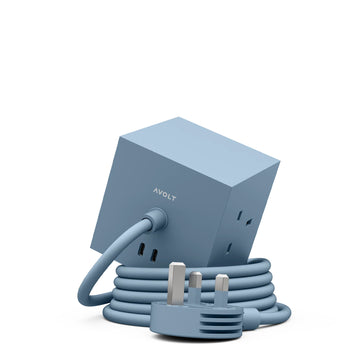 Avolt Square 1 USB-C 1.8m Extension Lead (30W) and Magnetic Base Shark Blue