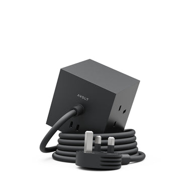 Avolt Square 1 USB-C 1.8m Extension Lead (30W) and Magnetic Base Stockholm Black