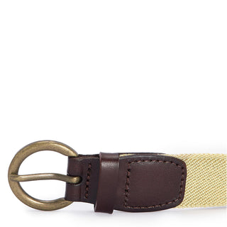 Barbour Leather Webbed Belt Sand - Parasol Store