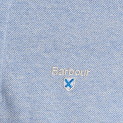 Barbour Tartan Cotton Pique Polo Shirt Sky Marl
