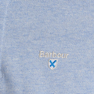 Barbour Tartan Cotton Pique Polo Shirt Sky Marl