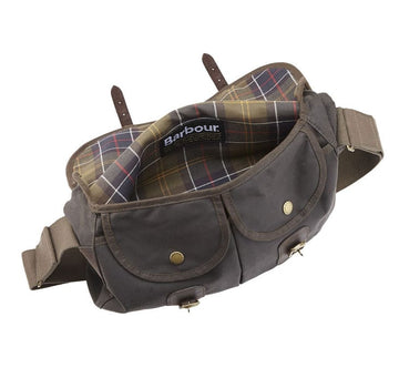 Barbour Wax Leather Tarras Bag Olive - Parasol Store