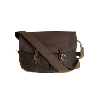Barbour Wax Leather Tarras Bag Olive - Parasol Store