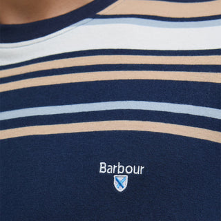 Barbour Aickmen Tailored Striped T-Shirt Navy - Parasol Store