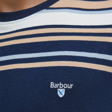 Barbour Aickmen Tailored Striped T-Shirt Navy - Parasol Store