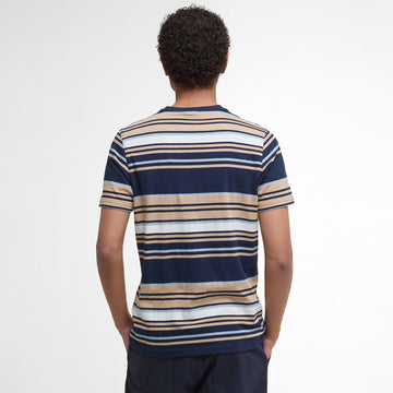 Barbour Aickmen Tailored Striped T-Shirt Navy - Parasol Store