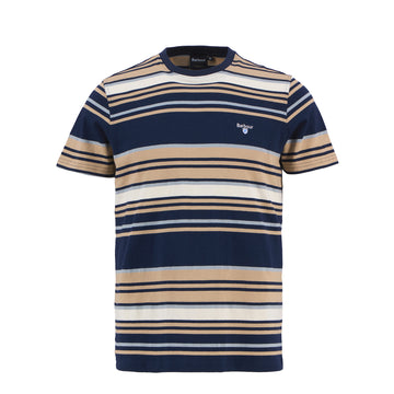 Barbour Aickmen Tailored Striped T-Shirt Navy - Parasol Store