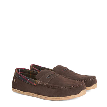 Barbour Albert Slipper Brown Suede