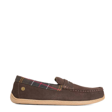 Barbour Albert Slipper Brown Suede