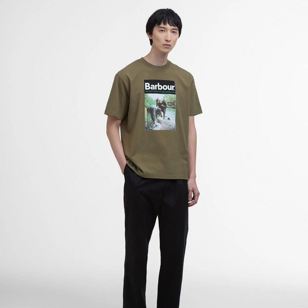 Barbour All-Weather Graphic Fit T-Shirt Mid Olive - Parasol Store