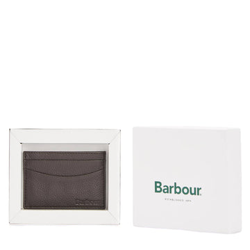 Barbour Amble Leather Card Holder Dark Brown
