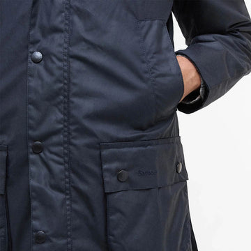 Barbour Ashby Waxed Jacket Navy - Parasol Store