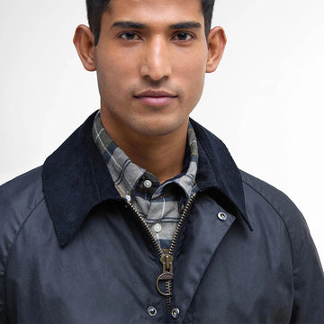 Barbour Ashby Waxed Jacket Navy - Parasol Store